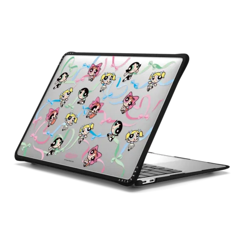 The Powerpuff Girls Ribbon Medley Laptop Case | MacBook Air 13-inch (M1 / Intel) / MacBook Impact Case / Black | Image 1