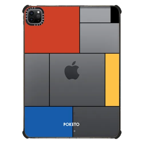 Mondrianesque by Poketo | iPad Pro 11-inch (3rd/4th gen) / iPad Impact Case / Black | Image 1