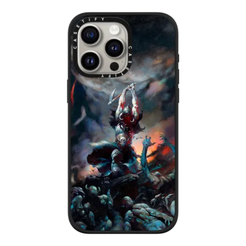 Death Dealer II by Frazetta Girls | iPhone 15 Pro Max / Impact Case MagSafe Compatible / Matte Black | Image 1
