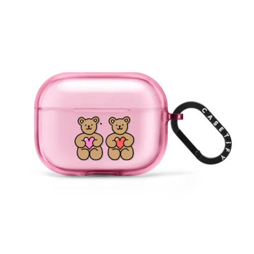 Teddy Bear Love | AirPods Pro 2 / Earbuds Impact Case / Pink Fizz | Image 1