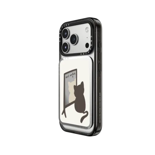 overthinking cat | Snappy Cardholder Stand / Snappy Mirror Cardholder Stand MagSafe Compatible / Silver | Image 2