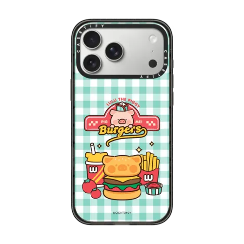 TODAY'S SPECIAL BURGERS BY LULU THE PIGGY | iPhone 17 Pro Max / Impact Case MagSafe Compatible / Black | Image 1