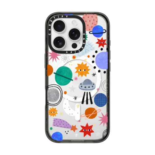 SPACE by Daria Solak Illustrations | iPhone 16 Pro / Impact Case MagSafe Compatible / Black | Image 1
