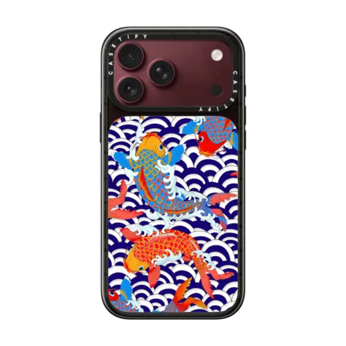 koi fish Japanese tattoo style transparent pattern | iPhone 18 Pro Max / Impact Case MagSafe Compatible - Glossy / Glossy Black | Image 1