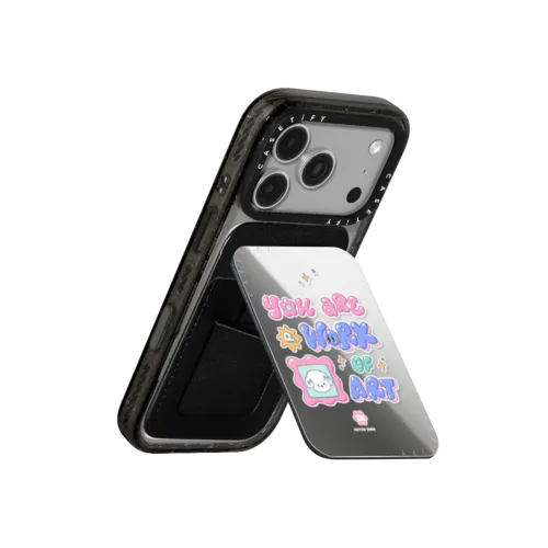You are a work of art Typography | Snappy Cardholder Stand / Snappy Mirror Cardholder Stand MagSafe Compatible / Silver | Image 3