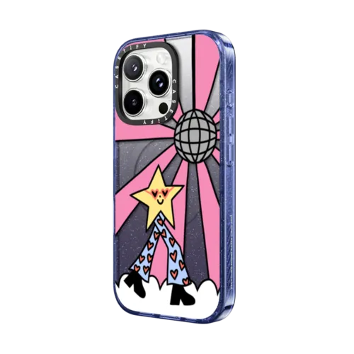 Disco Star Girl | iPhone 16 Pro Max / Impact Case MagSafe Compatible / Glitter Indigo | Image 2