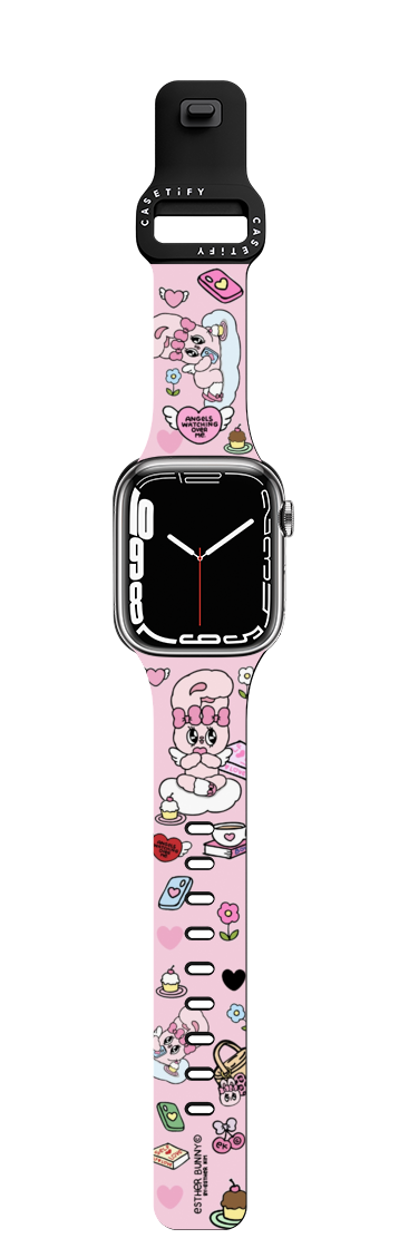 Esther Bunny StickerMania watchband | Apple Watch Series 7-9 (45mm) / Impact Band / Black | Image 1