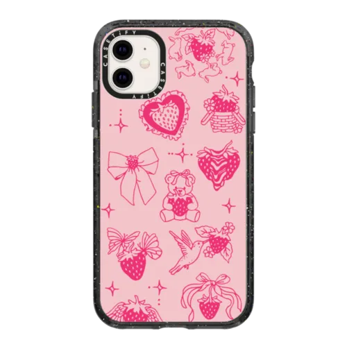 Strawberry Tattoo Flash | iPhone 11 / Impact Case / Black | Image 1