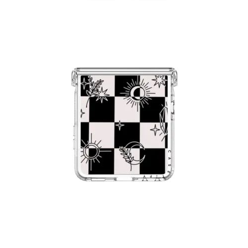 Witchy Checkered Print | Galaxy Z Flip8 / Impact Clear Magnetic Case / Clear | Image 2