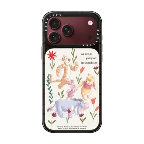 Winnie The Pooh Let’s Explore Together Phone Case | iPhone 18 Pro Max / Impact Case MagSafe Compatible - Glossy / Glossy Black | Image 1