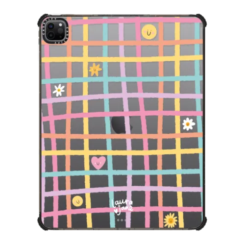 Gingham by Laura Jane Illustrations | iPad Pro 12.9-inch (5th/6th gen) / iPad Impact Case / Black | Image 1