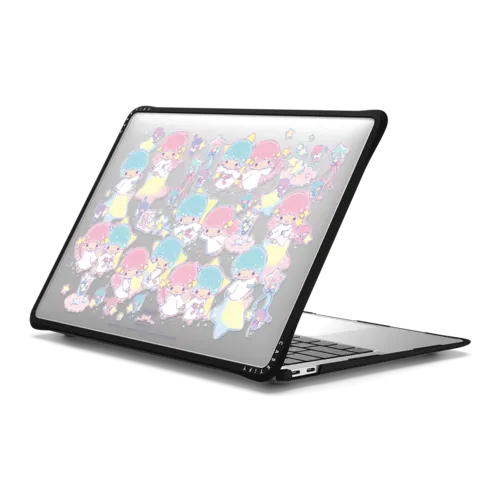 Little Twin Stars 50th Anniversary Sticker Laptop Case | MacBook Air 13-inch (M1 / Intel) / MacBook Impact Case / Black | Image 1