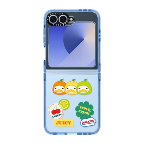 FRUITY DUCKOO | Galaxy Z Flip6 / Impact Case / Baby Blue | Image 1