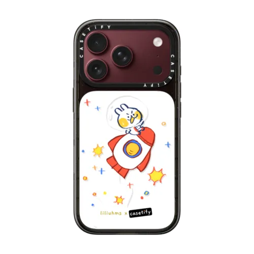 Rocket Bun in Space by liliuhms | iPhone 18 Pro / Impact Case MagSafe Compatible - Glossy / Glossy Black | Image 1