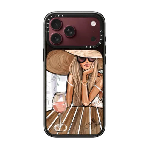 Rose Dreamer (Blonde) Fashion Illustration Case | iPhone 18 Pro Max / Impact Case MagSafe Compatible - Glossy / Glossy Black | Image 1