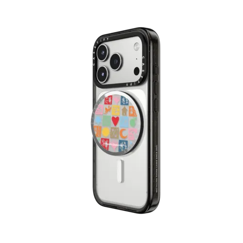 Moomin Square Pattern Snappy Grip Stand | Snappy Grip Stand / Snappy Mirror Grip Stand MagSafe Compatible / Silver | Image 2