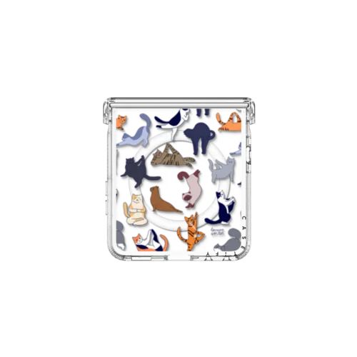 YOGA CATS | Galaxy Z Flip8 / Impact Clear Magnetic Case / Clear | Image 2