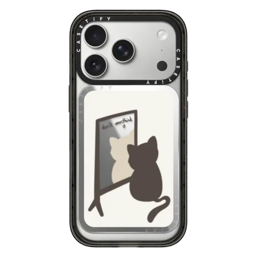 overthinking cat | Snappy Cardholder Stand / Snappy Mirror Cardholder Stand MagSafe Compatible / Silver | Image 1