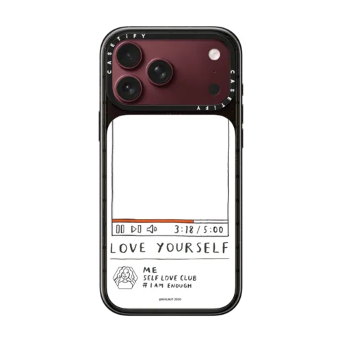 WALNUT- Love Yourself Frame | iPhone 18 Pro Max / Impact Case MagSafe Compatible - Glossy / Glossy Black | Image 1