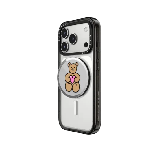 Teddy Bear Heart | Snappy Grip Stand / Snappy Mirror Grip Stand MagSafe Compatible / Silver | Image 2
