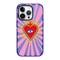 pink flaming heart | iPhone 14 Pro / Impact Case / Peri Purple | Image 1