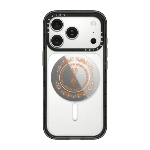 WYAGL Paisley Grip Stand - Orange | Snappy Grip Stand / Snappy Mirror Grip Stand MagSafe Compatible / Silver | Image 1