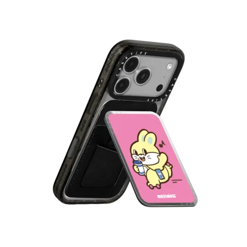 Skating Bunny | Snappy Cardholder Stand / Snappy Mirror Cardholder Stand MagSafe Compatible / Silver | Image 3