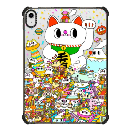 Lucky Cat | iPad 10.9-inch (10th gen) / iPad Impact Case / Black | Image 1