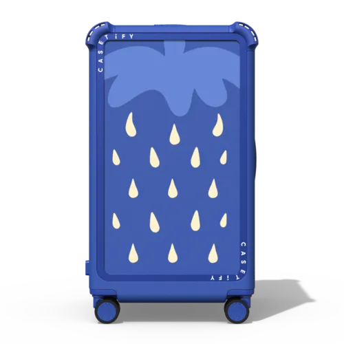 Strawberry print | 29" Check-In Trunk Suitcase / Bounce Suitcase / Cobalt Blue | Image 1