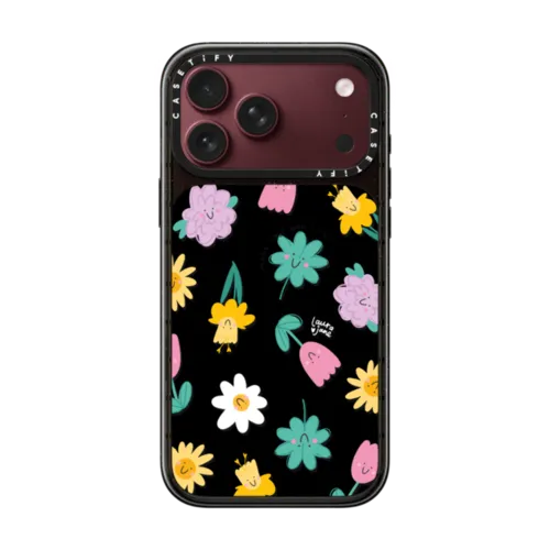 Happy Garden by Laura Jane Illustrations | iPhone 18 Pro Max / Impact Case MagSafe Compatible - Glossy / Glossy Black | Image 1