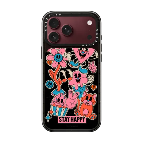 Stay Happy | iPhone 18 Pro Max / Impact Case MagSafe Compatible - Glossy / Glossy Black | Image 1