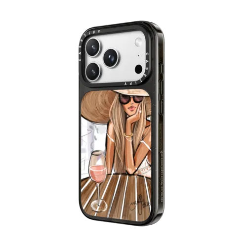 Rose Dreamer (Blonde) Fashion Illustration Case | iPhone 18 Pro Max / Impact Case MagSafe Compatible - Glossy / Glossy Black | Image 2