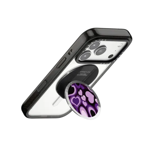 Y2k Purple Heart Snappy Grip Stand | Snappy Grip Stand / Snappy Mirror Grip Stand MagSafe Compatible / Silver | Image 3