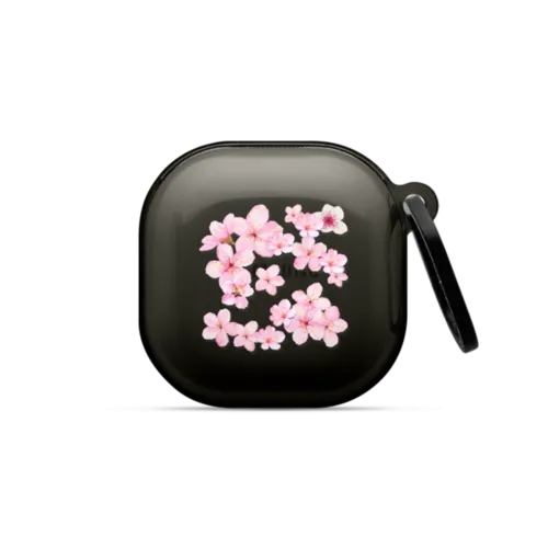 SAKURA CHERRY SATURDAY | Galaxy Buds2 / Earbuds Impact Case / Black | Image 1