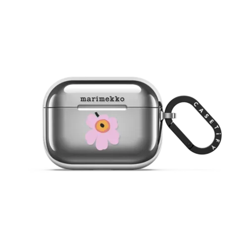 Marimekko Unikko Earbuds Case | AirPods Pro 3 / Earbuds Mirror Case / Silver | Image 1