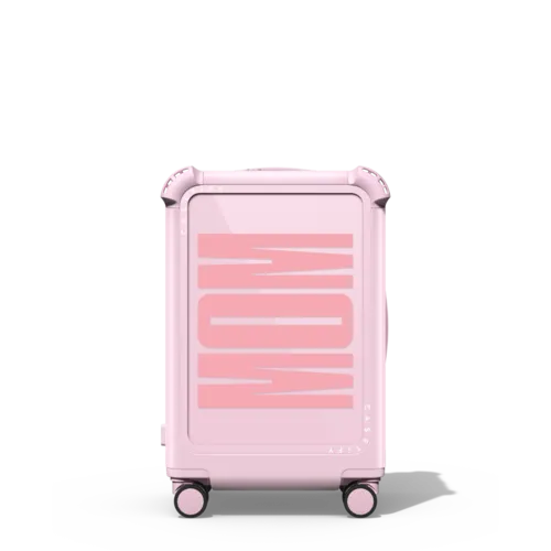 Custom Suitcase | 21" Carry-On Suitcase / Bounce Suitcase / Glossy Primrose Pink | Image 1