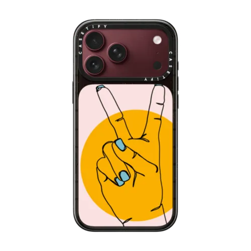 Peace Sign by aLILscribble | iPhone 18 Pro Max / Impact Case MagSafe Compatible - Glossy / Glossy Black | Image 1
