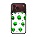 Cute Green UFO Space Alien Drawing Pattern | iPhone 18 Pro Max / Impact Case MagSafe Compatible - Glossy / Glossy Black | Image 1