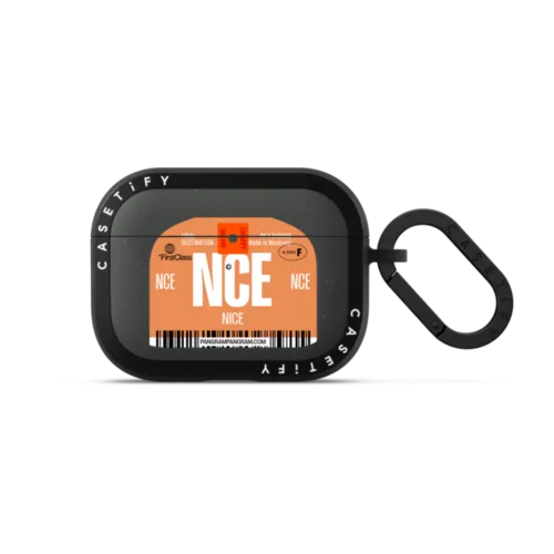 Airport Luggage Tag - Issue 2 - NCE | AirPods Pro 3 / Earbuds Bounce Case / Matte Charcoal | Image 1