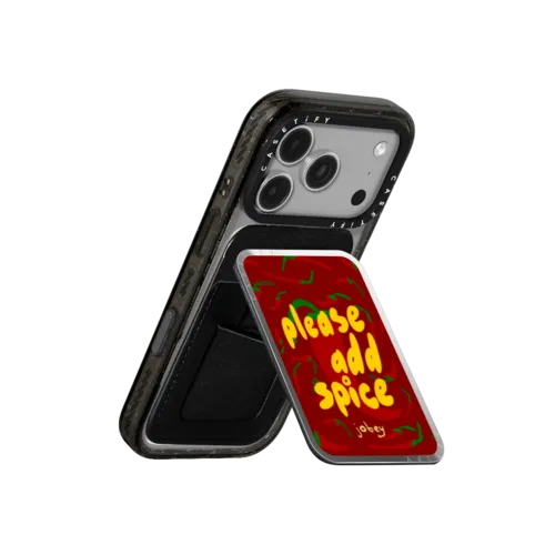 Please Add Spice | Snappy Cardholder Stand / Snappy Mirror Cardholder Stand MagSafe Compatible / Silver | Image 3