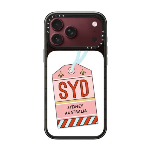 Sydney Travel Tag | iPhone 18 Pro Max / Impact Case MagSafe Compatible - Glossy / Glossy Black | Image 1