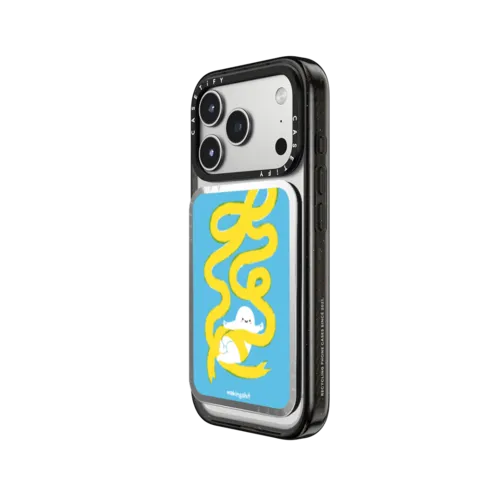 Ribbon Love in Lemon | Snappy Cardholder Stand / Snappy Mirror Cardholder Stand MagSafe Compatible / Silver | Image 2