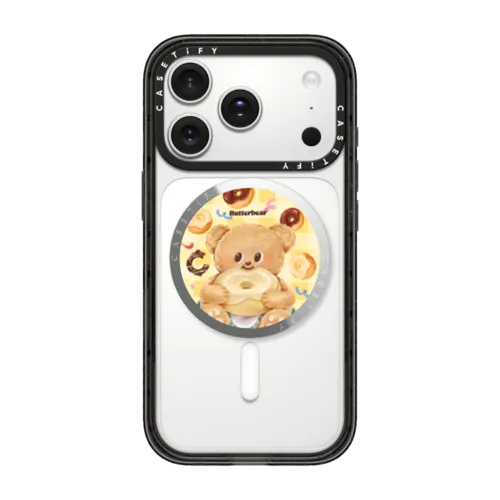 Donut Butterbear Snappy Grip Stand | Snappy Grip Stand / Snappy Mirror Grip Stand MagSafe Compatible / Silver | Image 1