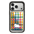 Happy Rainbow Check | Snappy Cardholder Stand / Snappy Mirror Cardholder Stand MagSafe Compatible / Silver | Image 1