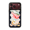 Retro Rainbow with Black Wavy Border | iPhone 18 Pro Max / Impact Case MagSafe Compatible - Glossy / Glossy Black | Image 1