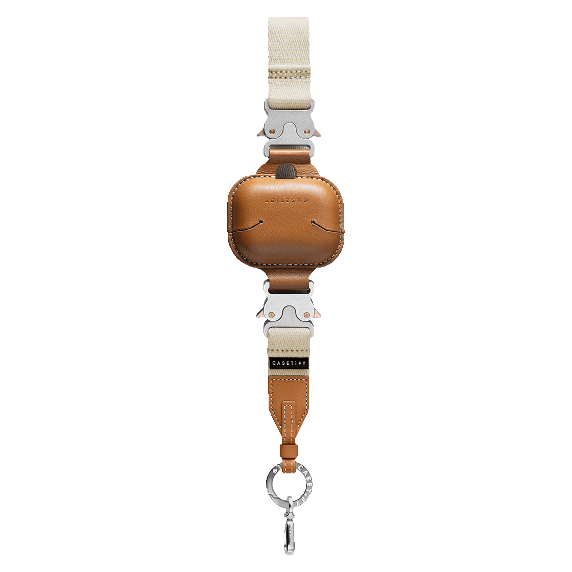 2-in-1 Utility Lanyard with Leather Earbuds - Ecru/tan - AirPods Pro 2