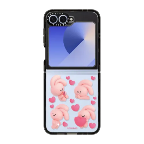 PINK HEART | Galaxy Z Flip6 / Impact Case / Black | Image 1