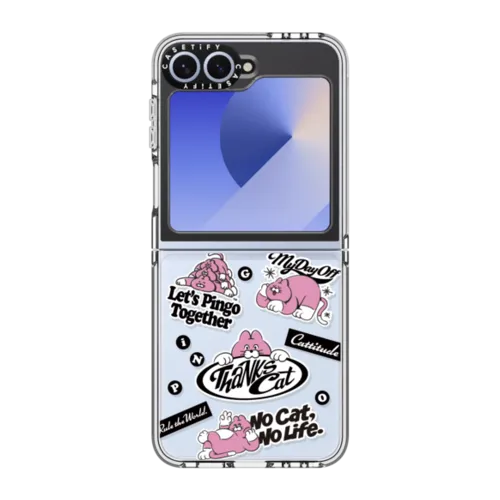 THANKS CAT | Galaxy Z Flip6 / Impact Clear Case / Clear | Image 1