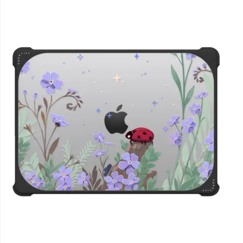 Ladybird amongst the Wildflowers | MacBook Pro 14-inch (M1 - M5) / MacBook Bounce Case / Black | Image 2