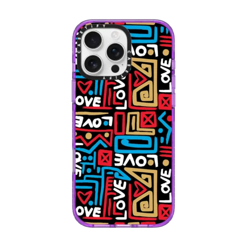 LOVE BY ROMERO BRITTO | iPhone 16 Pro Max / Impact Case MagSafe Compatible / Purple | Image 1
